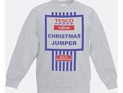 Grey Tescos Value Christmas Jumpers Sweatshirt Funny Gift Idea [medium]